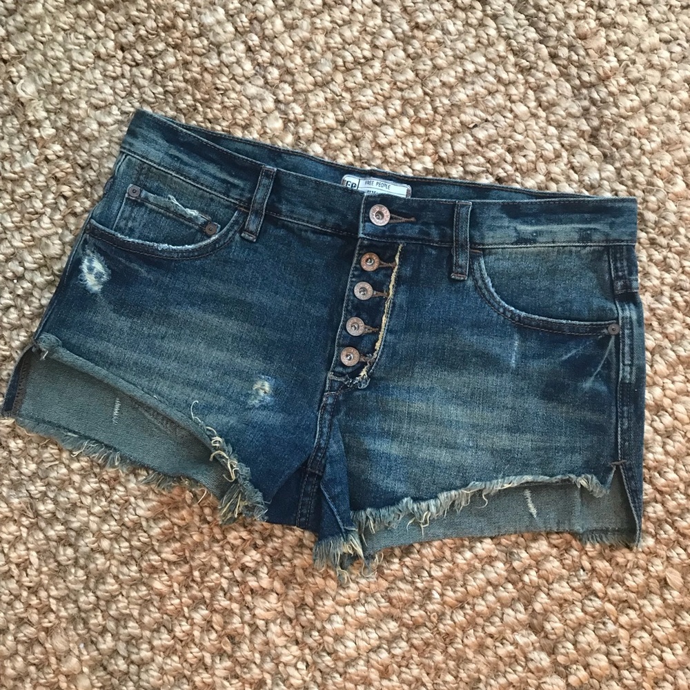 Free People button-fly denim shorts